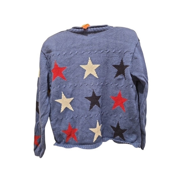 Star Pattern Blue Sweater - Picture 2 of 7